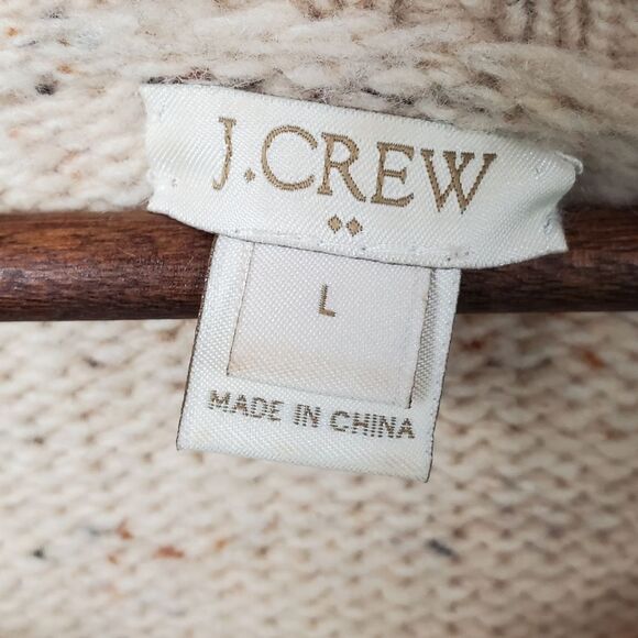 J. CREW FACTORY Donegal Lambswool Blend Sweater With Shimmer Stripes Size L - Picture 3 of 5